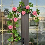 Dây hoa hồng leo giả KT 150cm_ dây hồng nhạt